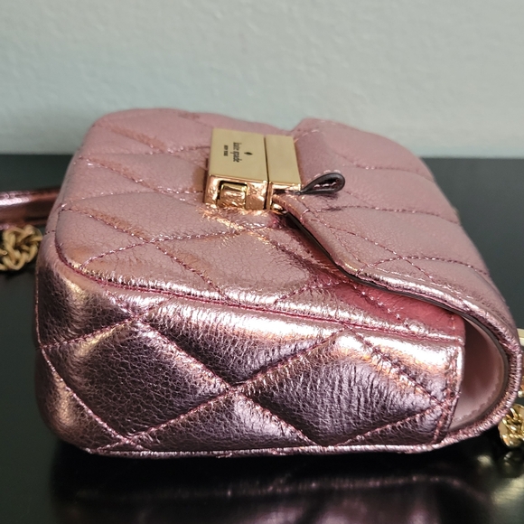 Kate Spade  Carey Metallic Quilted Micro Flap Crossbody bag - Picture 5 of 10